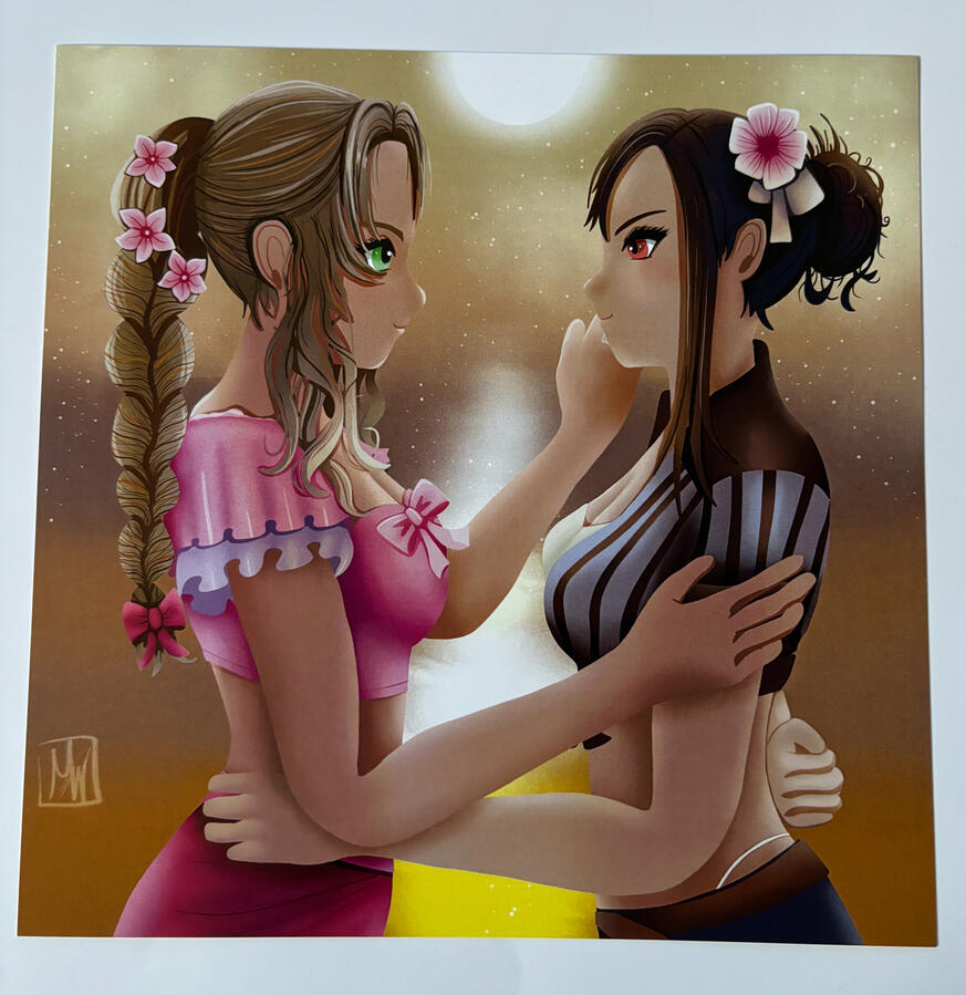 Aerith and Tifa Beach Illustration