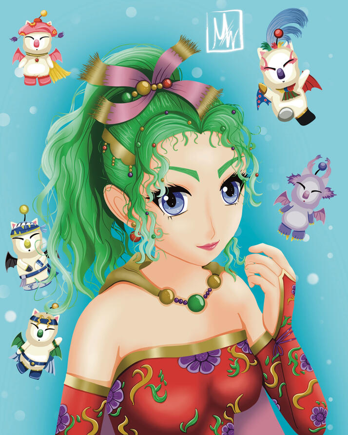 FFVI Terra and Moogles print