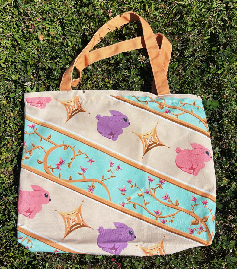Floral Rabbits tote bag