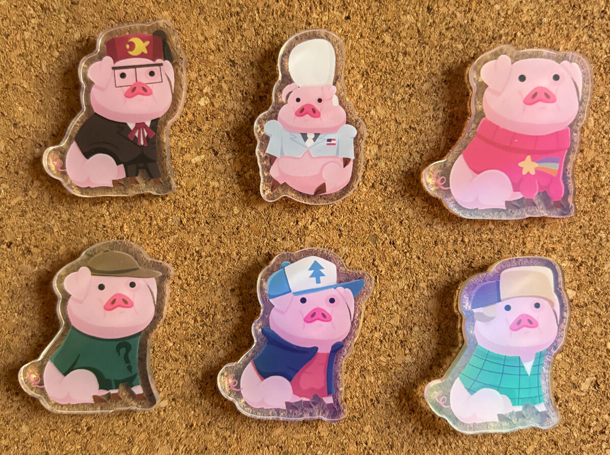 Gravity Falls Waddles Character pins