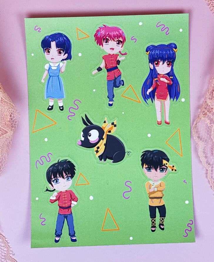 Ranma 1/2 sticker sheet